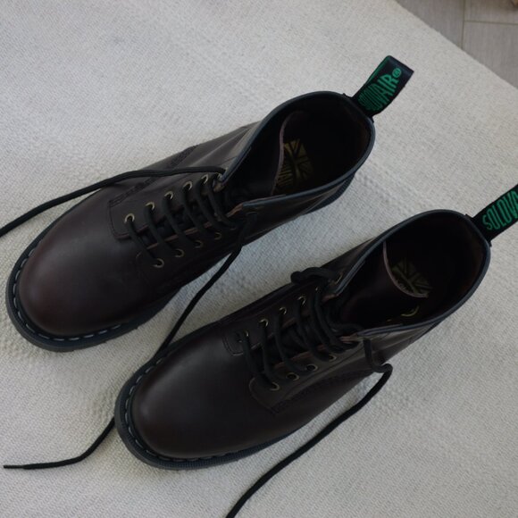 Solovair Brown Greasy 8 Eye Derby Boot - 10.5 Mens / 11.5 Womens - Picture 9 of 13